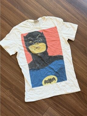 DC Comics White Short Sleeve Tee with Batgirl Pop Art Graphic